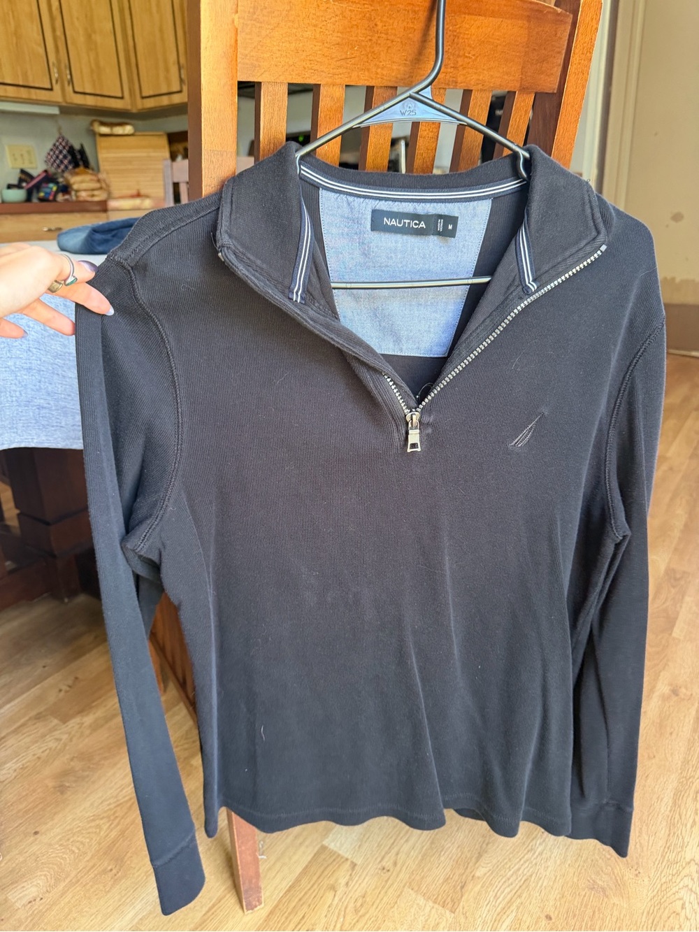 Nautica Black Quarter-Zip Pullover Sweater